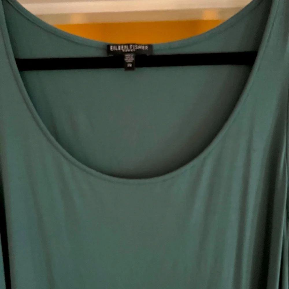 EUC Eileen Fisher Woman Teal High Low Flawless Sleeveless Maxi Dress Size 2X - Picture 5 of 10